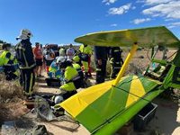Salva la vida el piloto de una avioneta al estrellarse en el aeródromo de Villanueva del Pardillo