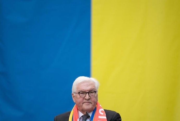 25 May 2022, Baden-Wuerttemberg, Stuttgart: German President Frank-Walter Steinmeier, attends the opening of the 102nd German Catholic Day. Photo: Marijan Murat/dpa