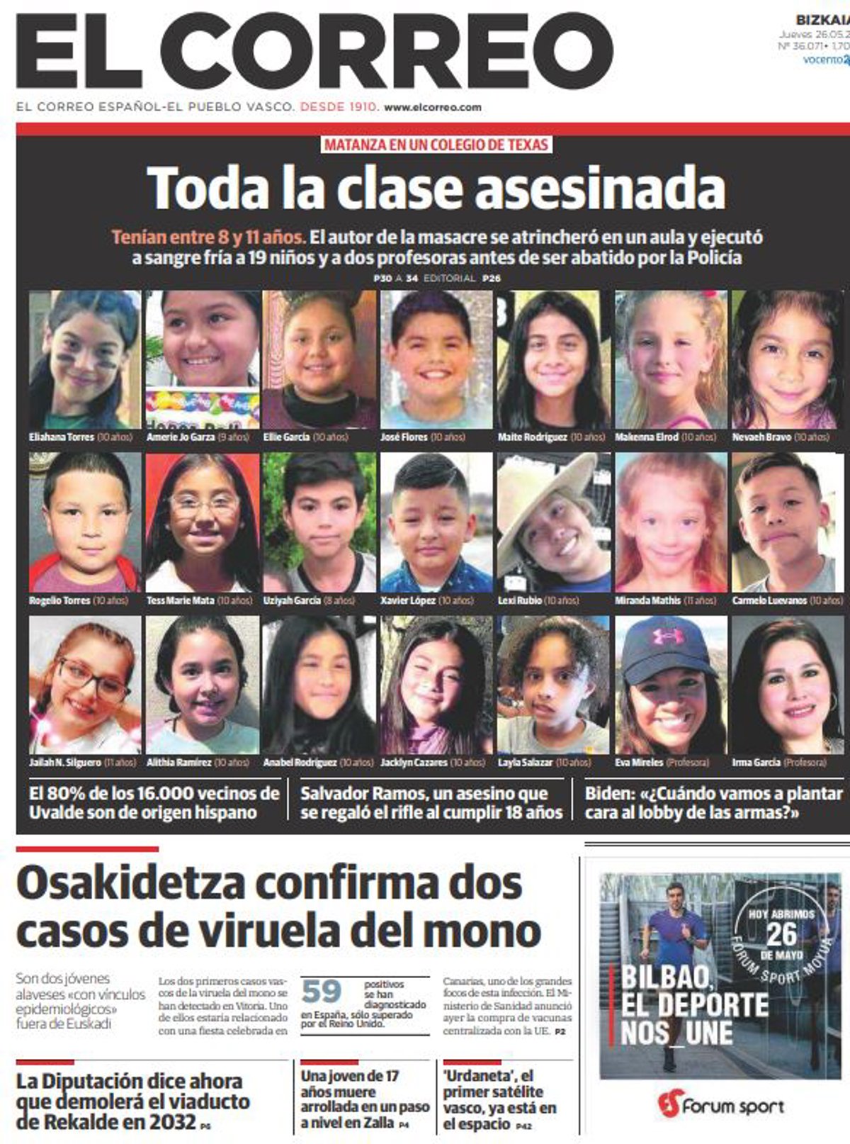 Las portadas de los periódicos del jueves 26 de mayo