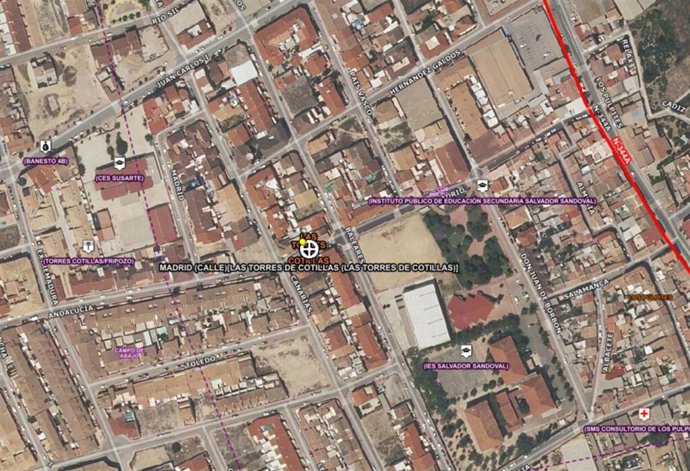 Lugar, sobre el plano, en el que ha tenido lugar el accidente