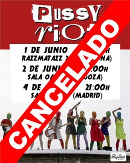 Pussy Riot cancella la seva gira per Espanya
