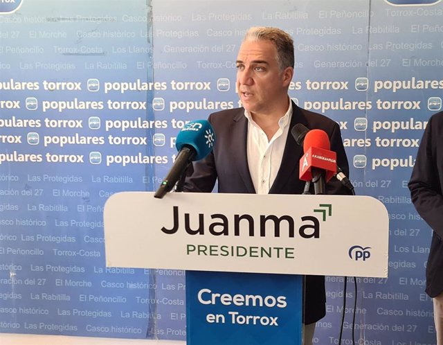 El coordinador de la campaña del PP de Andalucía para las elecciones autonómicas del 19 de junio y coordinador general del PP, Elías Bendodo.