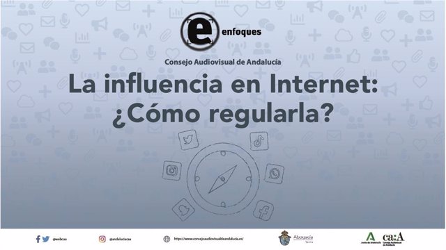Cartel del Foro 'La Influencia en Internet: ¿Cómo regularla?' del Consejo Audiovisual de Andalucía