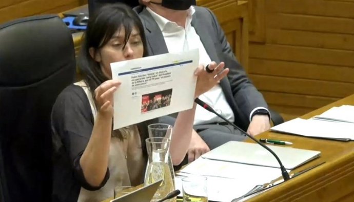 Laura Tuero, portavoz de Podemos-Equo Xixón, durante el Pleno Municipal de Gijón (Archivo)