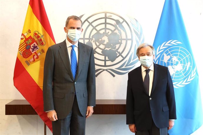 El monarca español y el secretario general de Naciones Unidas, António Guterres
