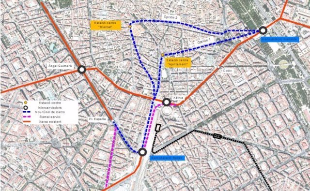 Alternativas para la construcción del túnel central del Metro de València