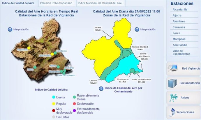 Red de Vigilancia de la Calidad del Aire Región de Murcia