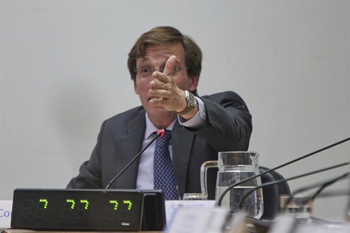El alcalde de Madrid, José Luis Martínez-Almeida, comparece en la última sesión de la comisión de investigación municipal sobre el presunto espionaje a la presidenta de la Comunidad de Madrid.