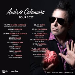 Cartel de gira 2022 de Calamaro