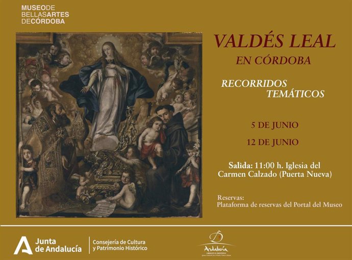 Cartel de los recorridos temáticos de Valdés Leal.