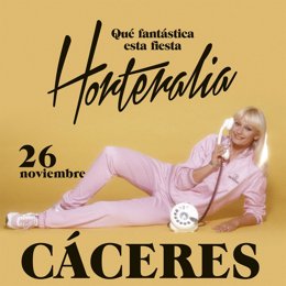 Cartel del festival Horteralia Cáceres que rendirá un homenaje a Raffaella Carrá
