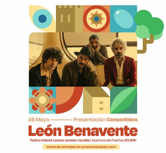 Cartel del concierto de León Benavente.