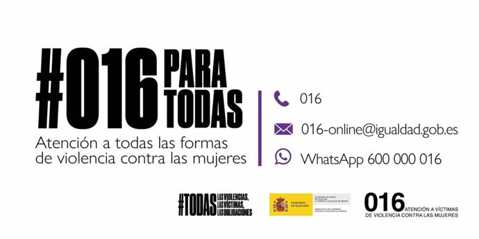 Archivo - Teléfono 016 de atención a todas las formas de violencias contra las mujeres