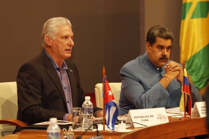 El presidente de Cuba, Miguel Díaz-Canel y el presidente venezolano, Nicolás Maduro