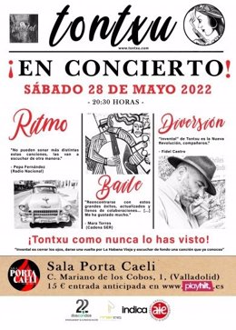 Cartel del concierto de Tontxu en Valladolid.