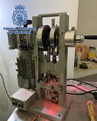 Policía Nacional interviene una máquina 'entabletadora' en Murcia capaz de fabricar 10.000 pastillas de éxtasis por hora