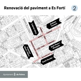 Cort comenzará este lunes la renovación del pavimento de siete calles en el Barrio de Es Fortí