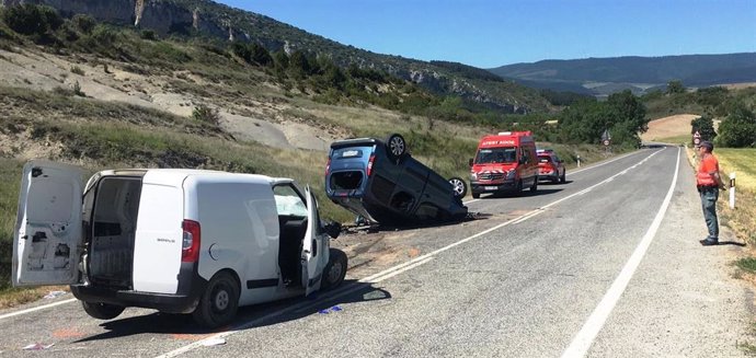 Colisión entre dos vehículos en Lumbier