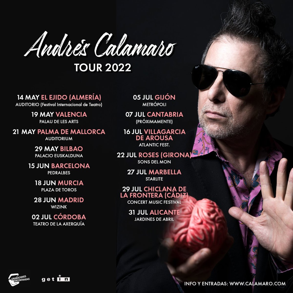 Argentina. Andrés Calamaro recala este domingo en el Palacio