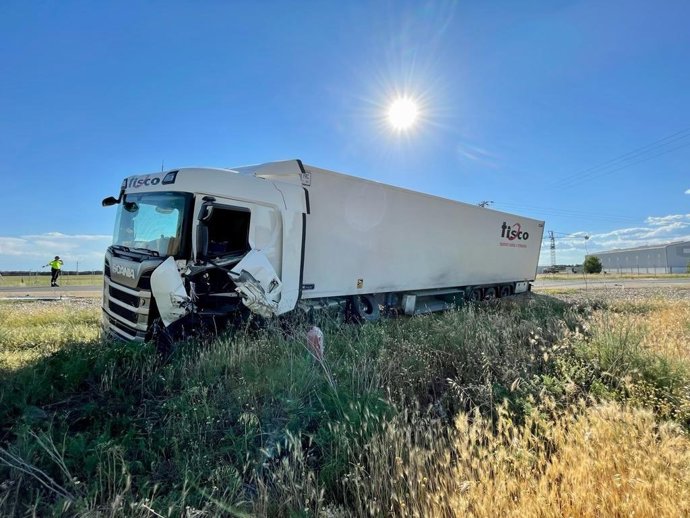 Estado en el que ha quedado el camión.