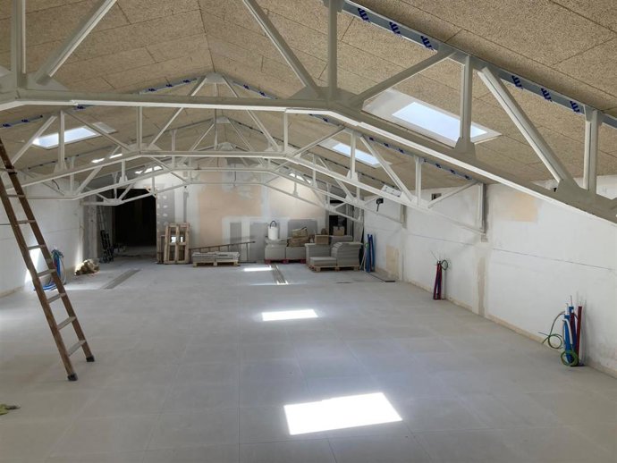 Imagen de las obras en la tercera planta del Palacio de Navarra.