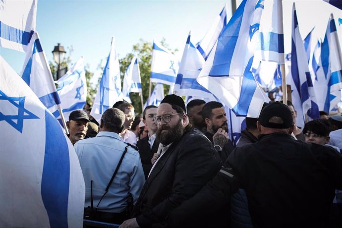 Archivo - Marcha de las banderas en Jerusalén