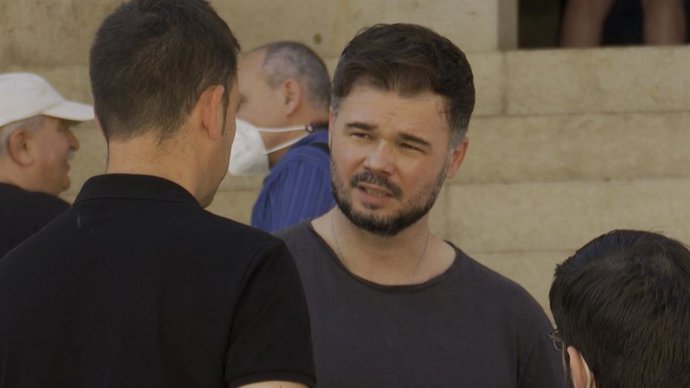 El portavoz de Esquerra Republicana (ERC) en el Congreso, Gabriel Rufián, participa este domingo en Xtiva (Valencia) en el acto "Xtiva Republicana", organizado por Esquerra Republicana del País Valenci (ERPV)