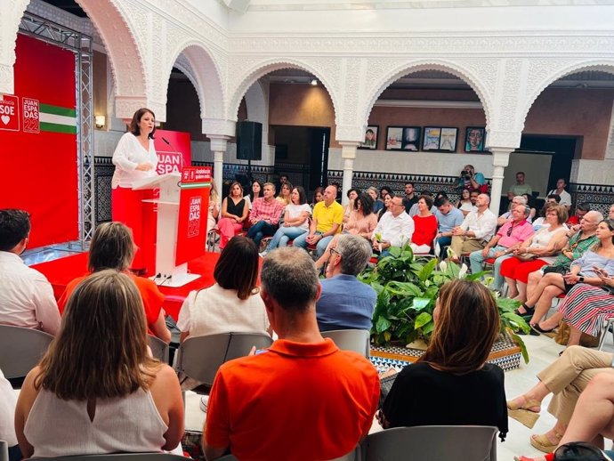 La vicesecretaria general del PSOE, Adriana Lastra, en un acto en Benalmádena