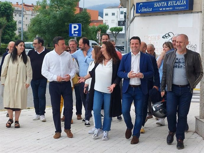 El secretario xeral del PSdeG, Valentín González Formoso, en un acto de partido en Boiro (A Coruña)