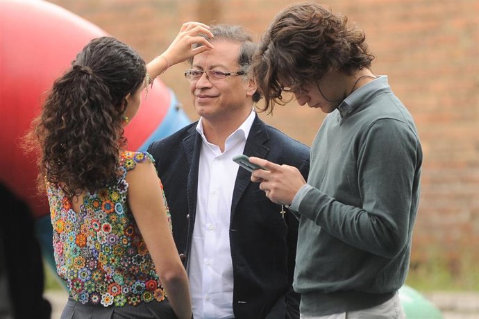El candidato presidencial colombiano Gustavo Petro durante las elecciones presidenciales
