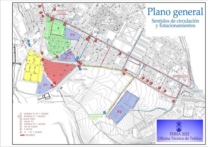 Mapa del Plan de Tráfico de la Feria de Alcalá