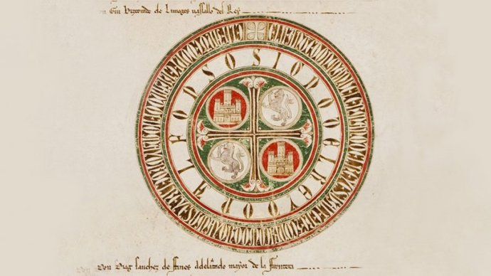 Privilegio rodado que ilustra el cartel de la exposición en torno a Alfonso X.