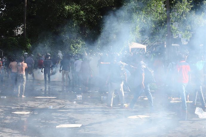 Imagen de archivo de las protestas en Sri Lanka.