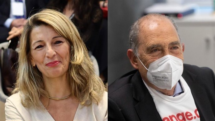 La vicepresidenta segunda y ministra de Trabajo y Economía Social, Yolanda Díaz, y el promotor de la iniciativa 'Soy mayor, no idiota', Carlos San Juan', recibirán este lunes los premios mujer y hombre del año en los Premios Madridiario