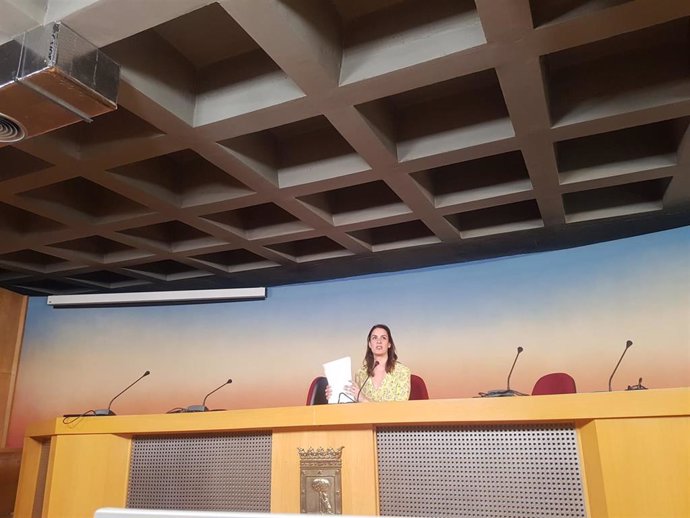 La portavoz de Más Madrid en el Ayuntamiento, Rita Maestre, ofrece una rueda de prensa para abordar las proposiciones que llevará al Pleno de Cibeles