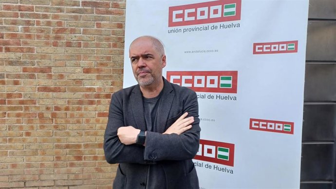 El secretario confederal de CCOO, Unai Sordo, este lunes en Huelva.