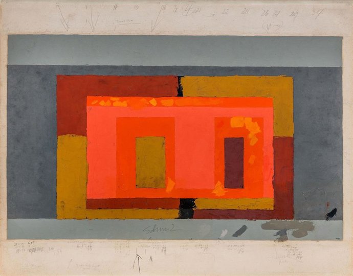 Color Study for a Variant- Adobe (c.1948). Josef Albers