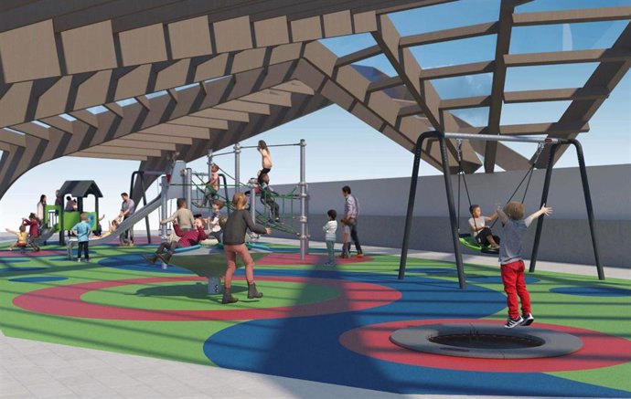 Nueva área infantil cubierta en el parque de Arangoiti