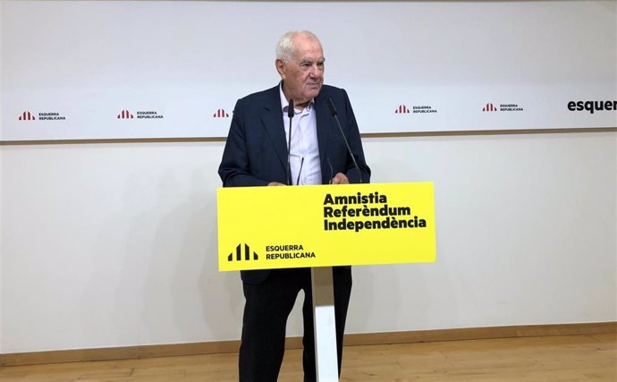 El líder de ERC en Barcelona, Ernest Maragall, en rueda de prensa.