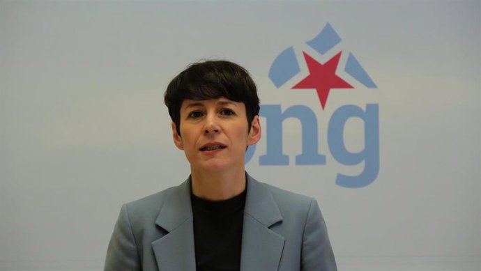 La portavoz nacional del BNG, Ana Pontón, este viernes en rueda de prensa