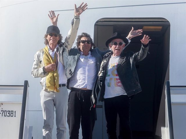 The Rolling Stones llegando a Madrid el pasado jueves