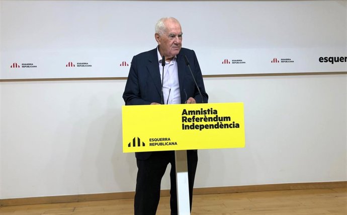 El líder d'ERC a Barcelona, Ernest Maragall, en la roda de premsa