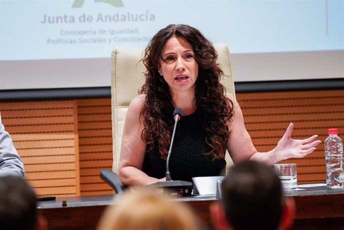 Rocío Ruiz en una jornada de 'Violencia de género en el mundo rural'.