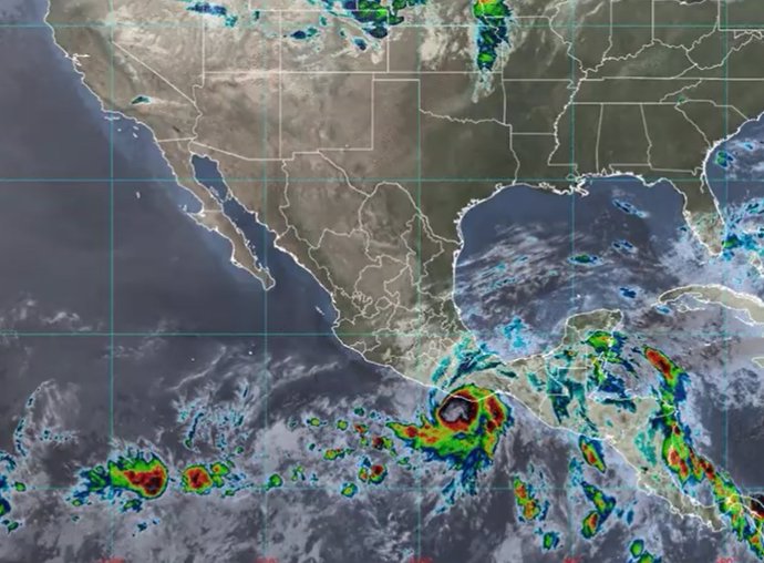 Ubicación del huracán 'Ágatha' cerca de las costas de México