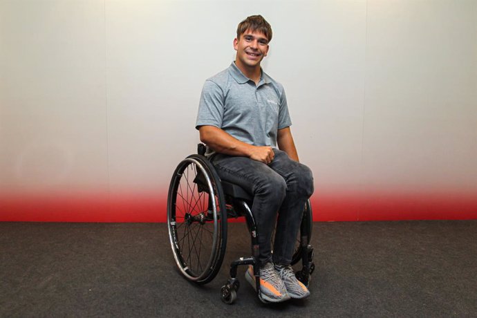 Martin de la Puente, spanish paralympic tennis player,  poses for photo during the presentation of the new olympic cycle for Toyota Team on May 26, 2022, in Alcobendas, Madrid Spain.