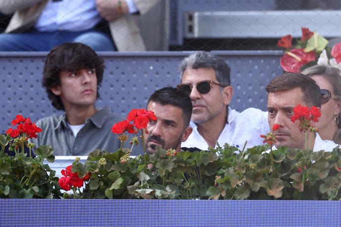David Villa is seen during the match between Rafael Nadal and Carlos Alcaraz of Spain during the Mutua Madrid Open 2022 celebrated at La Caja Magica on May 06, 2022, in Madrid, Spain.