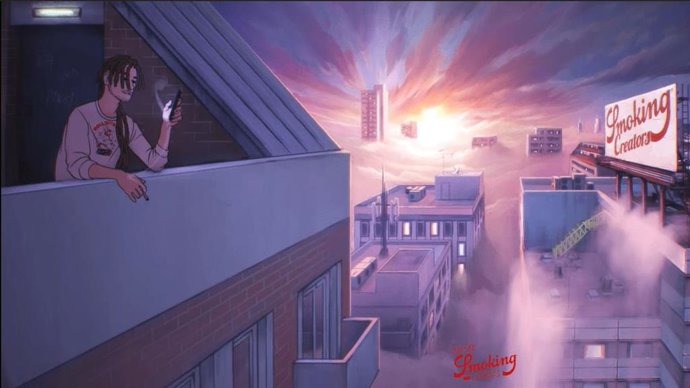 Diseño animado para la playlist Smoking LoFi Beats by Cráneo.