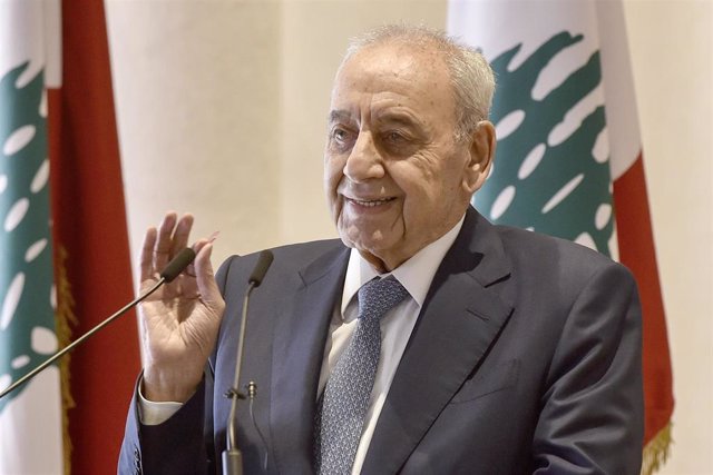 Archivo - El presidente del Parlamento de Líbano, Nabih Berri