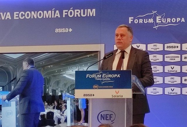 Ihor Zhovkva, consejero político y director adjunto del Gabinete del presidente de Ucrania, Volodimir Zelenski, en un acto organizado por Nueva Economía Forum.