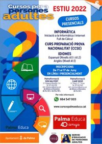 El periodo de inscripciones de los cursos de verano para adultos abre este miércoles